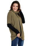 Army Green Individual Cowl Neck Pullover Sweater
