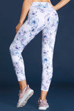 White Cutout Insert Floral Yoga Leggings