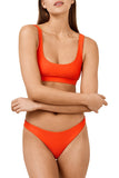 Coral Red Sporty Fashion Bikini Bathing Suit