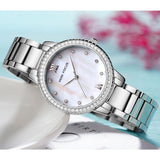 Fashion luxury set diamond shell fish mother steel belt waterproof quartz watch women watch