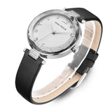 Fashion Diamond Cut Leather Watch