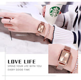 Fashion square simple waterproof women's watches 