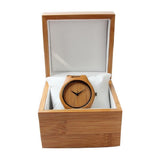 Simple Large Dial With Scale Wooden Watch