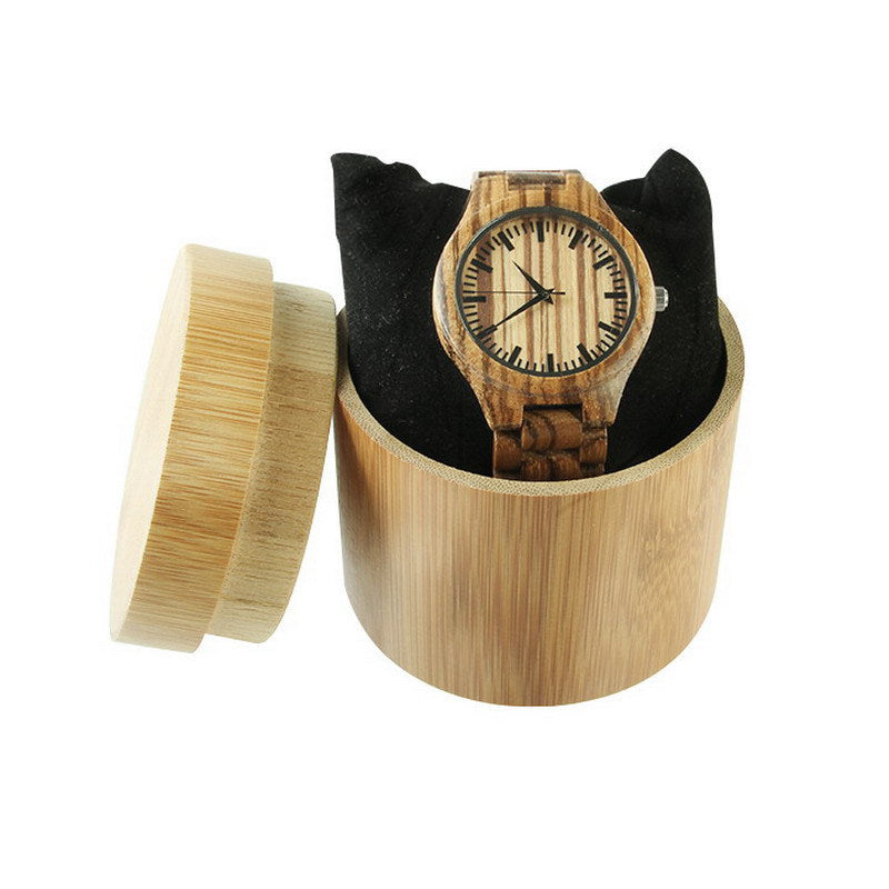 Six-pin Dial Nylon Strap Wooden Watch